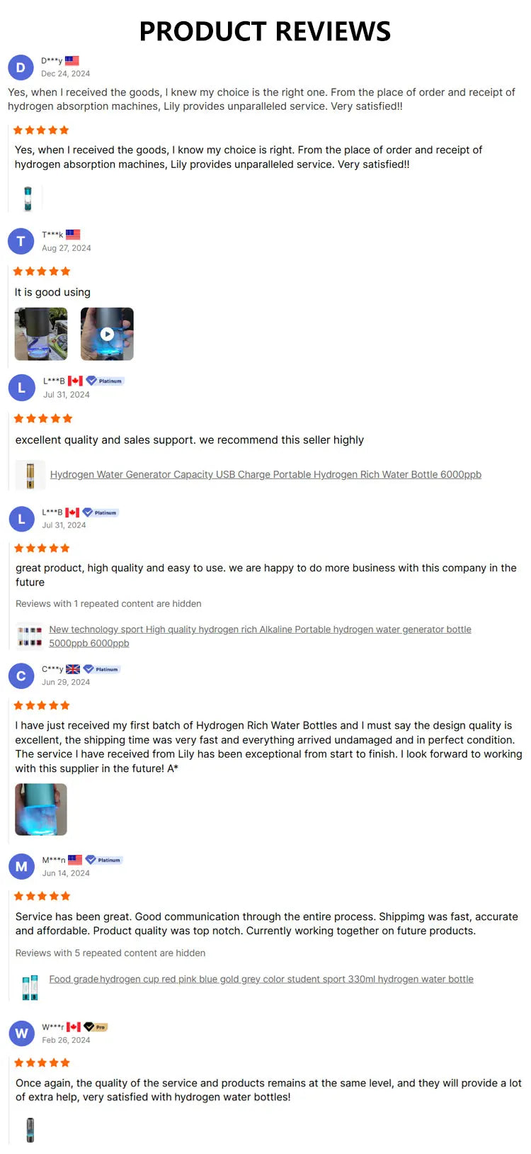 Hydrogen Water Bottle Generator 9000 PPB Hydrogen Ionizer Universal Adapter for Home Hydration