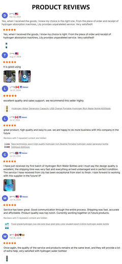 Hydrogen Water Bottle Generator 9000 PPB Hydrogen Ionizer Universal Adapter for Home Hydration