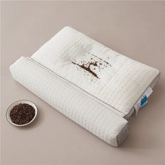 Ergonomic Cervical Pillow Neck Support Reverse Arch Cervical Buckwheat Cassia Seed Pillow Home 2 in 1 Health Neck Pillow