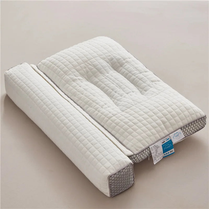 Ergonomic Cervical Pillow Neck Support Reverse Arch Cervical Buckwheat Cassia Seed Pillow Home 2 in 1 Health Neck Pillow