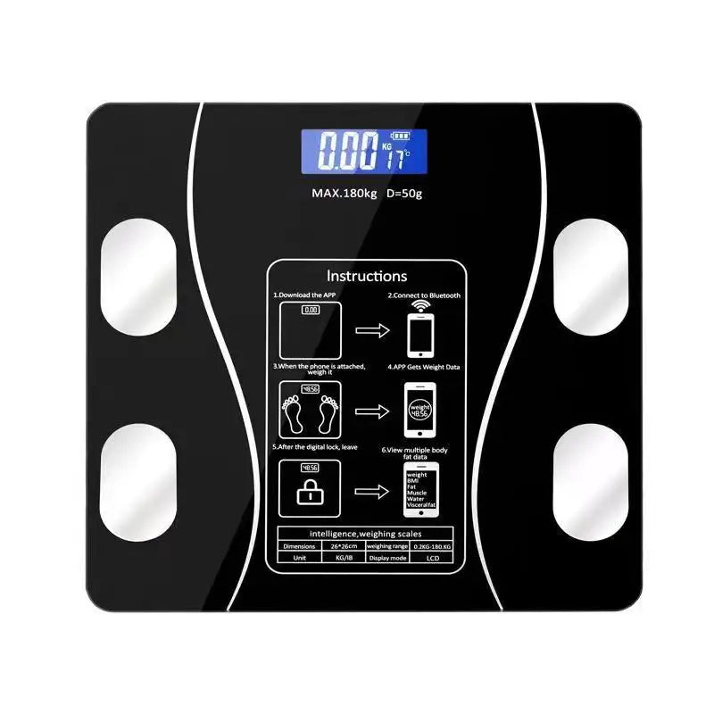 Digital Body Fat Scale Blue Tooth Bathroom Glass Scale App BMI Measuring Smart Health