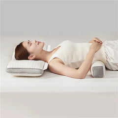 Ergonomic Cervical Pillow Neck Support Reverse Arch Cervical Buckwheat Cassia Seed Pillow Home 2 in 1 Health Neck Pillow