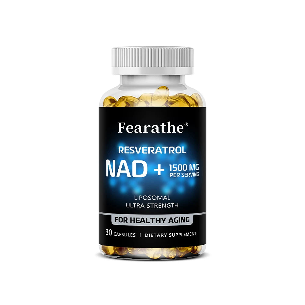 NAD+Resveratrol, Anti-Aging, Helps Boost Energy, Promotes Cellular, Brain & Skin Health, Supports Muscle Vitality, 120 Capsules
