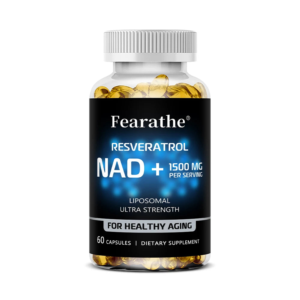 NAD+Resveratrol, Anti-Aging, Helps Boost Energy, Promotes Cellular, Brain & Skin Health, Supports Muscle Vitality, 120 Capsules