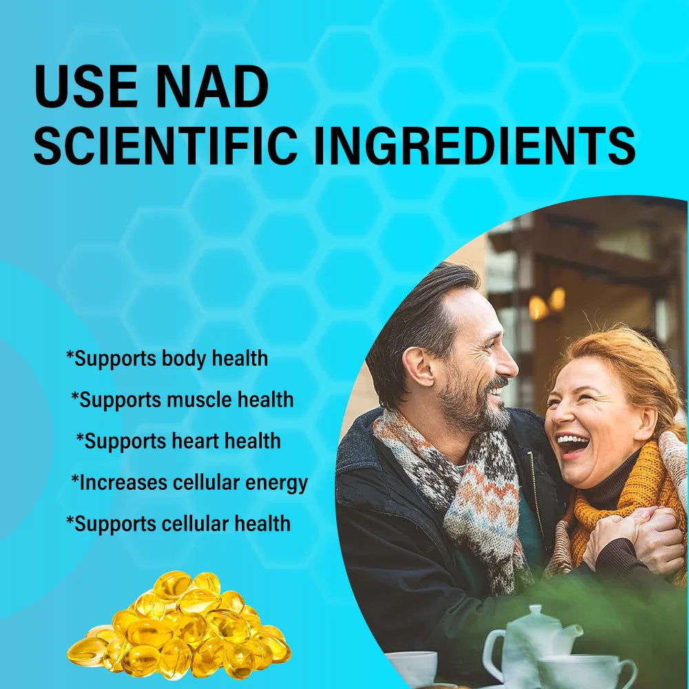 NAD+Resveratrol, Anti-Aging, Helps Boost Energy, Promotes Cellular, Brain & Skin Health, Supports Muscle Vitality, 120 Capsules