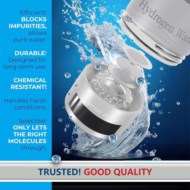 Hydrogen Water Bottle Generator 9000 PPB Hydrogen Ionizer Universal Adapter for Home Hydration