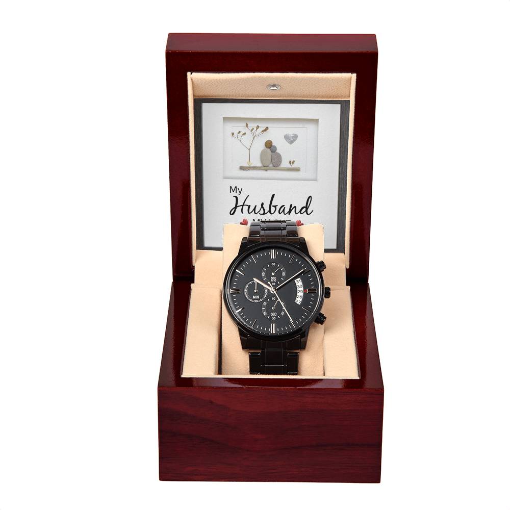 My Husband My Love - Black Chronograph Watch