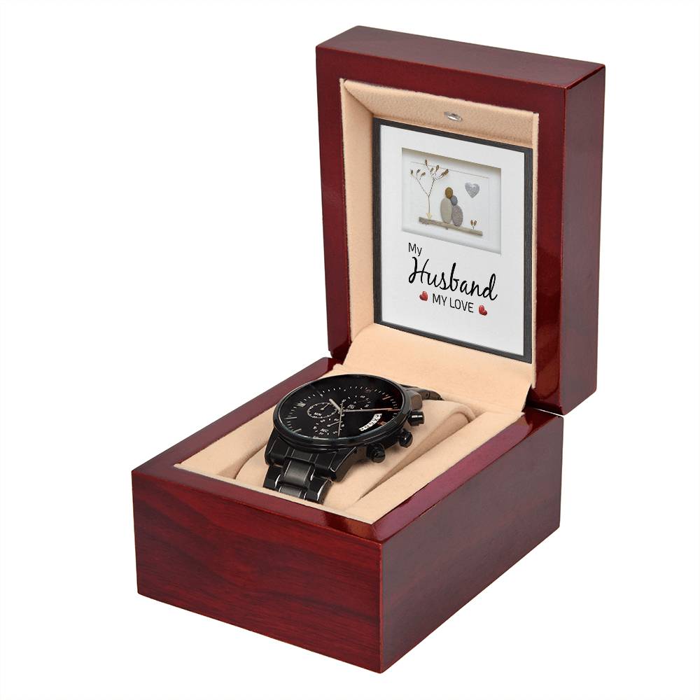 My Husband My Love - Black Chronograph Watch